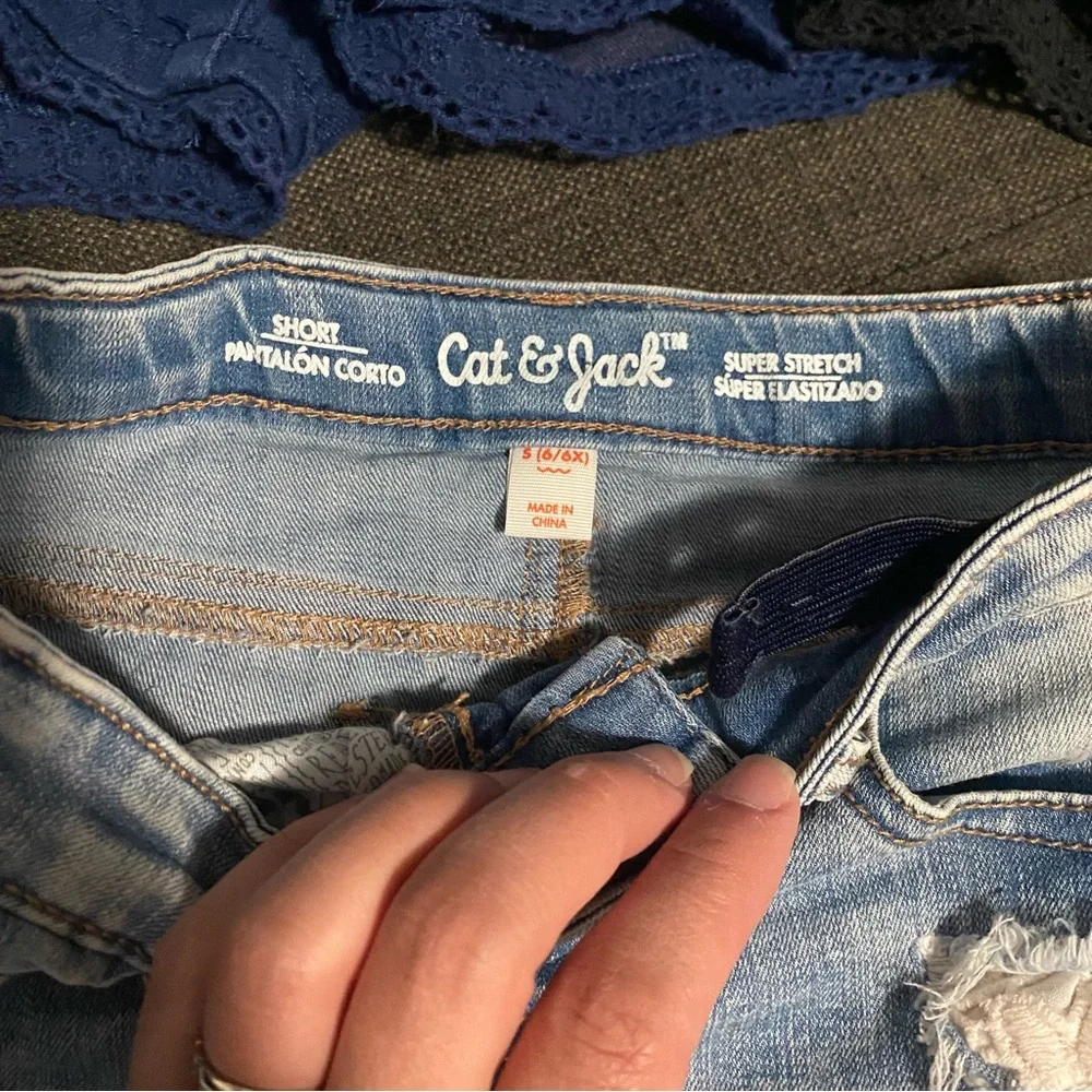 4 pairs of Girls denim shorts 6/6x